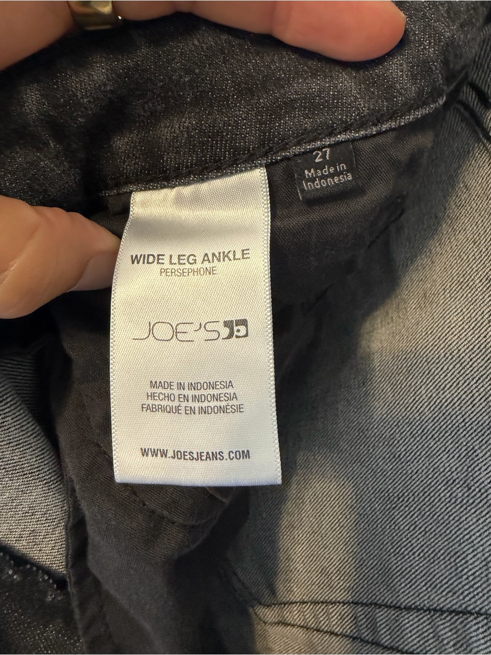 Joe's Jeans Black Wide-Leg High Rise Persephone Jeans w/Raw Hem - Picture 7 of 7